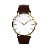 White Brown Case Watch | Mens Leather Watch | VERMONSKI