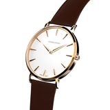 White Brown Case Watch | Mens Leather Watch | VERMONSKI