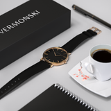 Black And Rose Gold Men's Watch - Rose Gold Black Watch | VERMONSKI